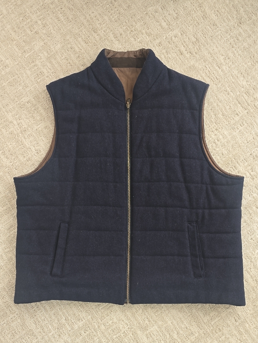 Singer + Sargent | Quilted Reversible Navy Vest